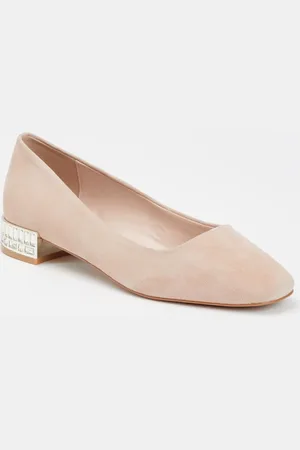 Dune Ballerina van suède met strass