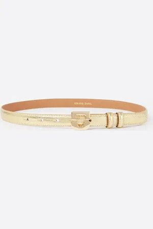 Gerard Darel Mini Lauren riem van leer met metallic finish
