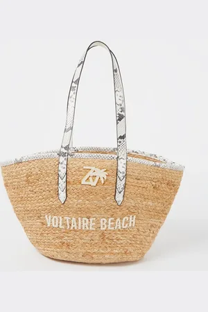 Zadig & Voltaire Le Beach handtas van stro met leren details