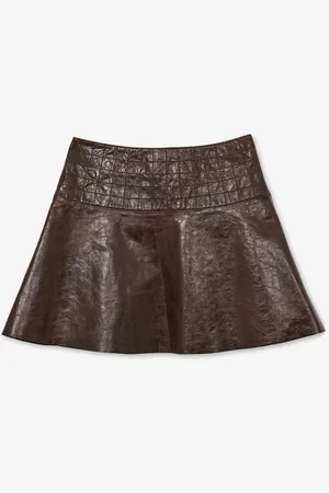 Reiss Charlie mini A-lijn rok van leer