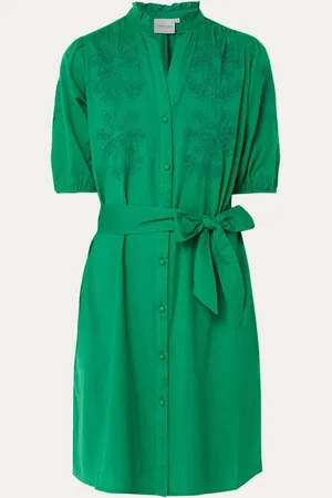 Fabienne Chapot George mini blousejurk met strikceintuur en borduring