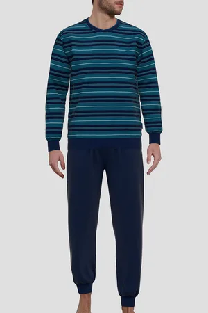 Götzburg Pyjama donkerblauw gestreept