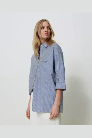 Twin-Set Gestreept poplin overhemd met logo Voeg toe aan verlanglijst € 159,00 XS