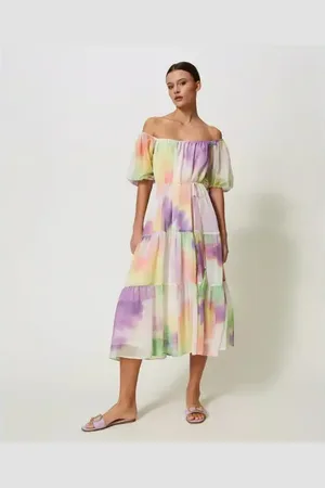 Twin-Set Midi-jurk met tie-dye-effect XS