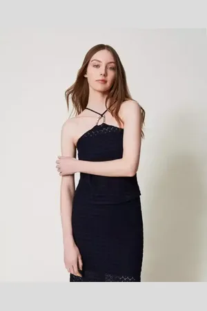 Twin-Set KNITTED TOP/ Gehaakte top met ring S