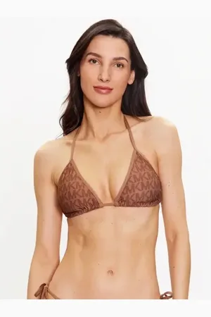 Michael Kors Signature Logo Triangle Bikini Top S