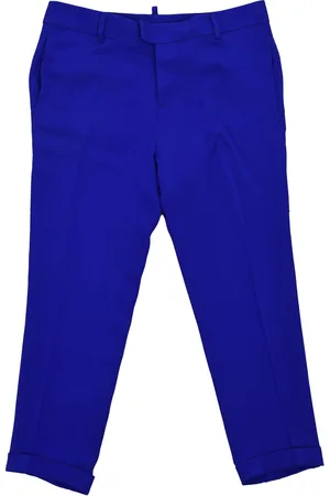 Dsquared2 2 Blauwe zijden damesbroek met knopen Mod.S73KA0190S39923081