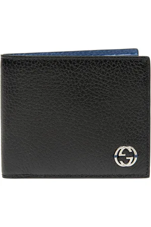 Gucci Bifold Portemonnee Zwart en Blauw Leren Dollar Kalf Mod. 610464 CAO2N 1040