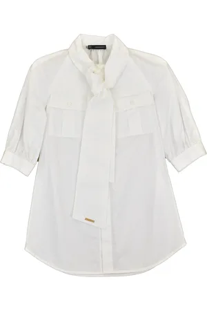 Dsquared2 2 Damesoverhemd Wit Katoen Knopen Zakken Mod.S72DL0261S35244010