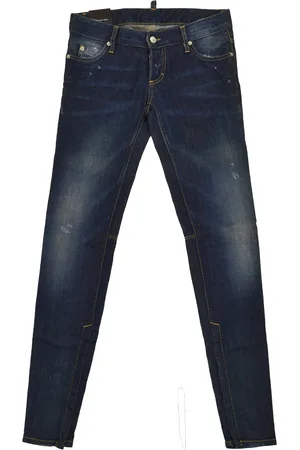 Dsquared2 2 Super Slim Jean Blauw Dames Katoenen Knopen Mod.S72LA0367S30329089