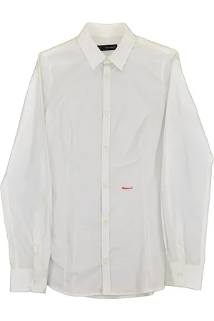 Dsquared2 2 Wit overhemd voor dames, geborduurd logo Mod.S75DL0189S36271010
