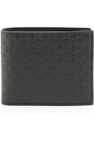 Gucci Bifold Portemonnee Zwart Heren Leer Microssima Mod