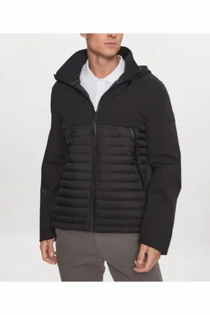 Calvin Klein GEWATTEERD MIX MEDIA JAS H00D