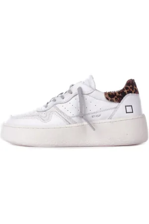 D.A.T.E. Witte luipaard sneakers