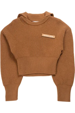 Marine Serre Half vest gebreide matrozentrui in camel
