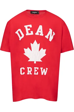 Dsquared2 Overfit T-shirt in Red Cotton met Print .