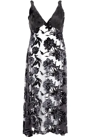 LARDINI Lange jurk in Tulle met bloemenprint Velvet