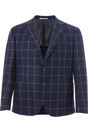 Malo Contrastblauw wollen jasje