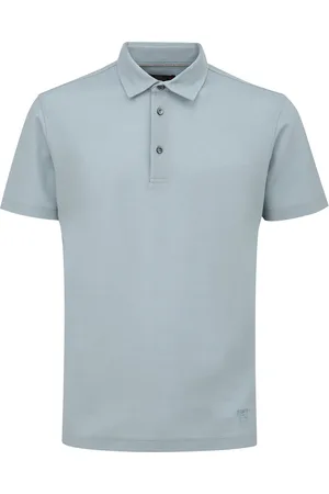 corneliani Polo blauwe korte mouwen