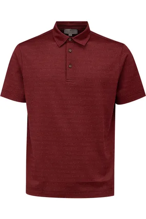 CANALI Polo bordeaux korte mouw