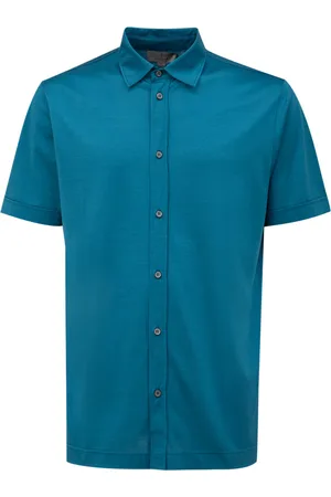 CANALI Shirt blauw korte mouw