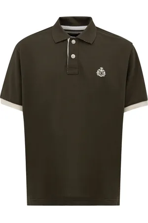 CANALI Polo korte mouw groene kaki