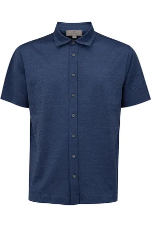 CANALI Shirt korte mouw blauw