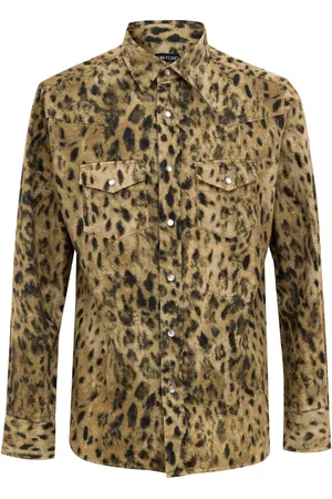 Tom Ford Slim luipaard shirt