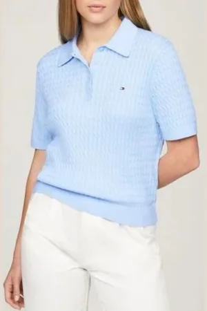 Tommy Hilfiger POLO CO CABLE EINE GG POLO SWEATER SS