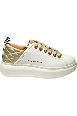 Alexander Smith Damesschoenen Wembley vrouw-witte mat goud