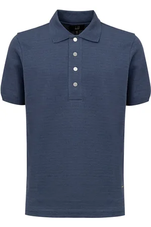 Dunhill Blauwe Polo in gemengde kasjmier