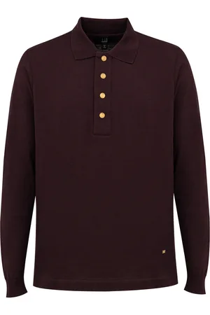 Dunhill Gemengde kasjmier Polo in lange mouwen