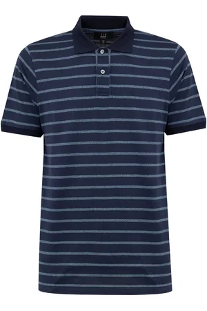 Dunhill Blauwe Polo in Cotton Rows
