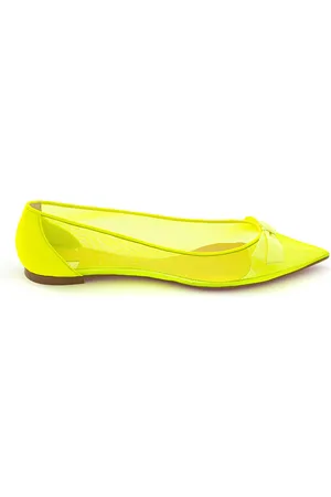 Christian Louboutin Ballerina in Punta in Mesh Yellow Fluo