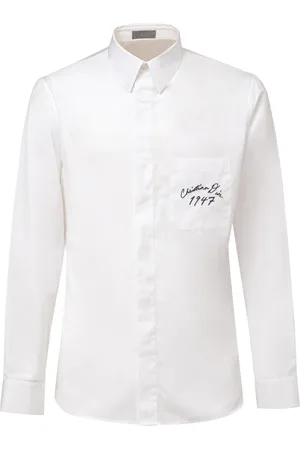 Dior White Cotton Shirt met Manuscrit Logo