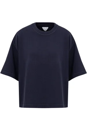 Bottega Veneta T-Shirt bijgesneden blauw met eskader