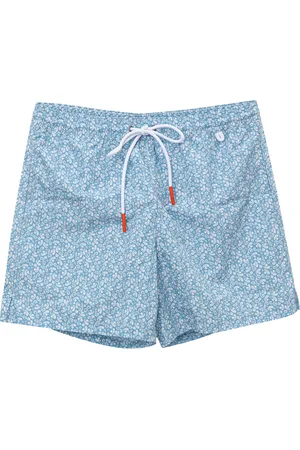 ISAIA Blauwe Boxer kostuum met Cashmere Afdrukken