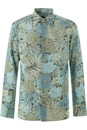 Tom Ford Bloem Afdrukken Shirt in blauw