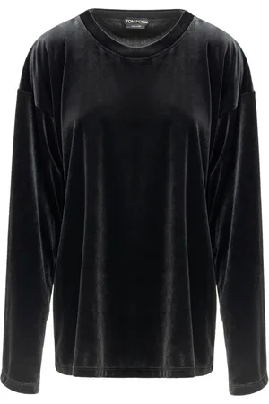 Tom Ford Black Velvet T-shirt Lange mouw