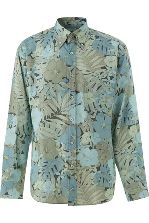 Tom Ford Bloem Afdrukken Shirt in blauw