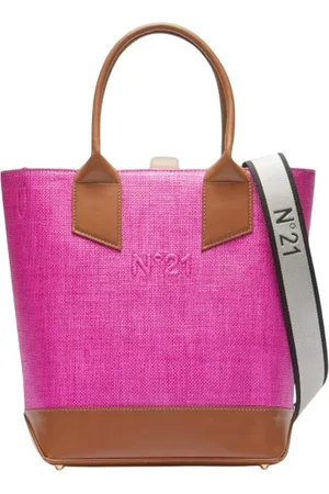 Nº21 Schoudertassen voor dames n21 - verticale shopper raffia - fucsia