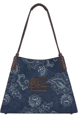 Etro Schoudertassen vrouw - winkelen libra m denim jacquard - blauw