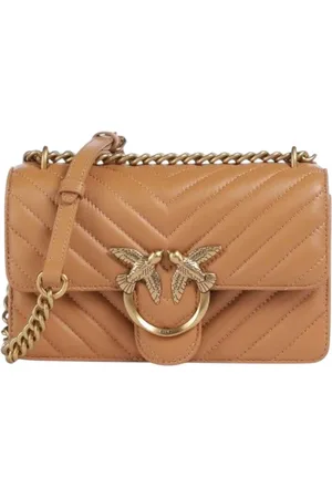Pinko Schoudertassen vrouw - love one mini v schaap nappa - bruin