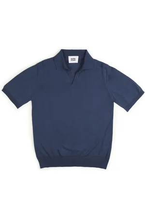 ALPHA STUDIO Polo V. M/m Cotton Crepe AU-5021B 1041 DENIM