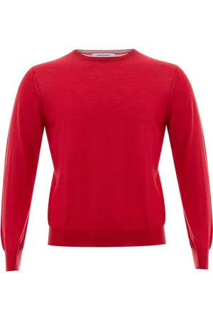 Gran Sasso Ronde hals trui in rood