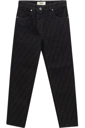 Fendi Jeans Black Logo Jacquard