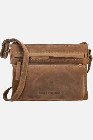 Hide & Stitches Idaho crossbody tas brown