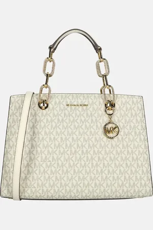 Michael Kors Cynthia handtas satchel logo M van/cream