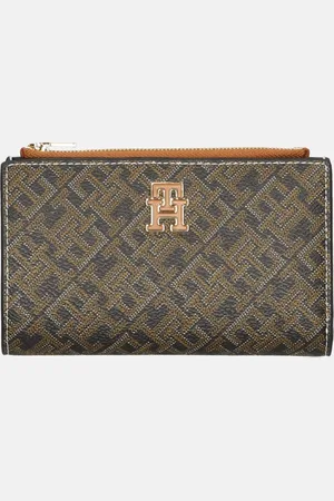Tommy Hilfiger Monoplay slim wallet portemonnee black/tan mix