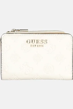 Guess Zarela zip around pasjeshouder off white logo